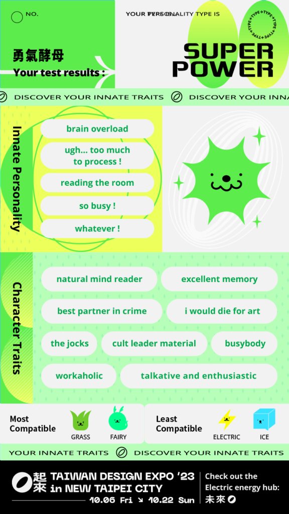 SUPER POWER｜What are your innate personality traits? Find out your type of peeps!｜TAIWAN DESIGN EXPO Psychological MBTI Quiz｜Alltheway Creative
